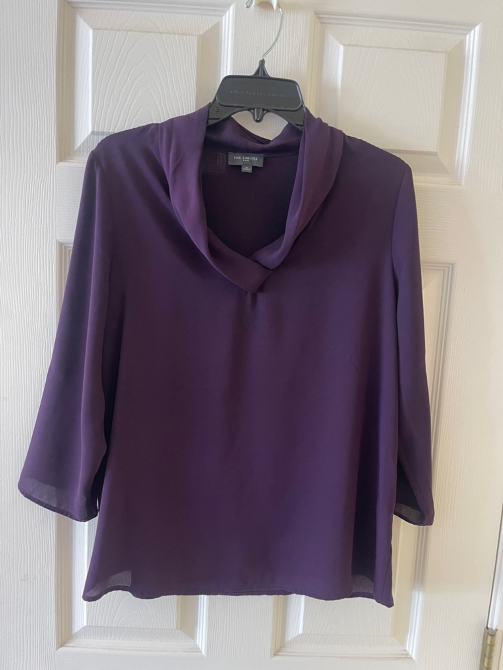 The Limited Purple Cowl-Neck Blouse